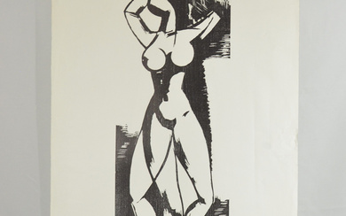 ADOLF GERHARD (1910-1975). “LOLITA”, 1969, WOODCUT, SIGNED BY HAND, DATED AND NUMBERED 84. COPY OF 100.
