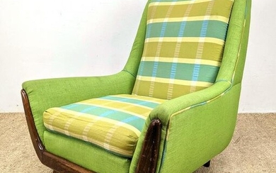 ADRIAN PEARSALL Style Upholstered Lounge Chair. Mid Cen