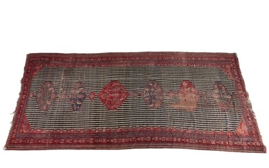 AN ANTIQUE QASHQAI KELLEH CARPET woven in colours with six ...