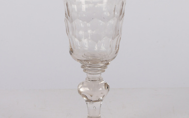 AN EARLY TO MID 18TH CENTURY BOHEMIAN GOBLET.