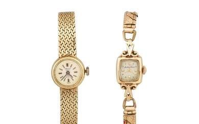 AN ORIOSA LADY'S 14CT GOLD 1960S WRISTWATCH, bracelet strap,...