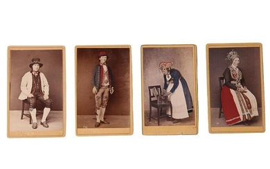 ANTIQUE FOUR PAINTED PHOTOGRAPHS BY KNUD KNUDSEN