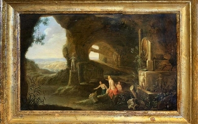 Oil painting on panel. Abraham van Cuylenborch. Diana