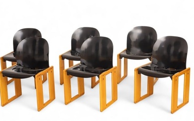 Afra And Tobia Scarpa (Italian) for B&B Italia Dialogo Dining Chairs 1973, Set of 6 H 31.5" L 20.5"