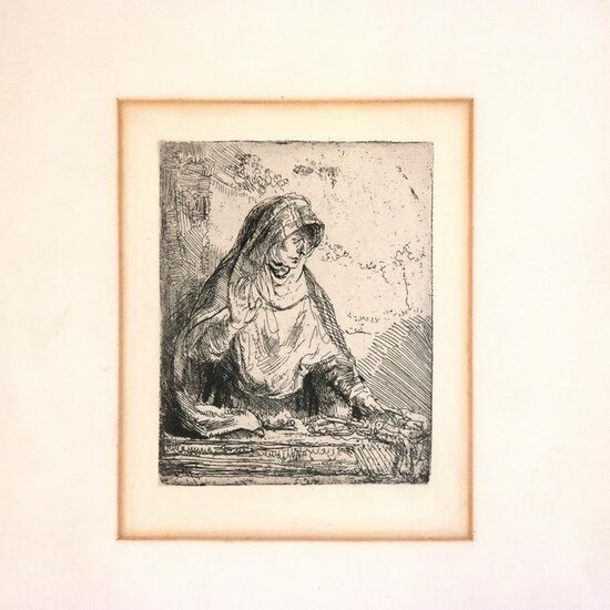 After Rembrandt: The Virgin - Etching