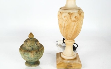 Alabaster Lamp and Vessel