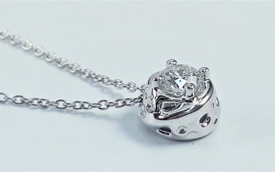 Alfieri&St.John - 18 kt. White gold - Necklace with pendant - 0.14 ct Diamond