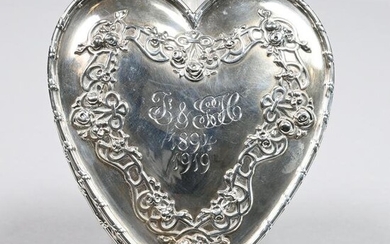 American Silver Heart-Shaped Box, Howard & Co., NY