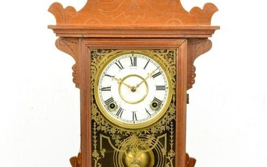 American Walnut Mantle Clock with Pendulum