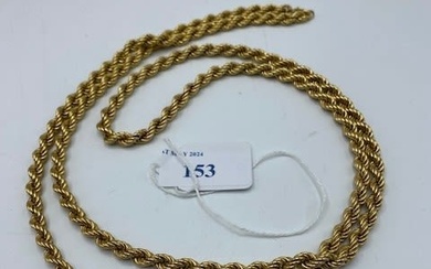 An 18ct gold rope twist necklace. 100cm. 45g.