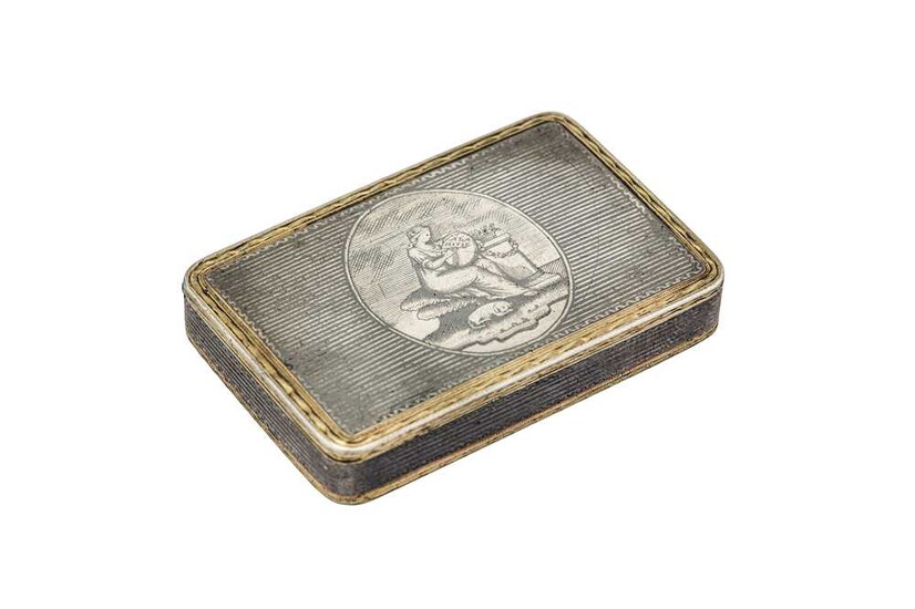 An Alexander I Russian provincial 84 Zolotnik (875 standard) parcel-gilt silver and niello snuff box, Veliky Ustyug 1813(?) by Fedor Klimov Bushkovsky (b. 1778 active 1795-1834)