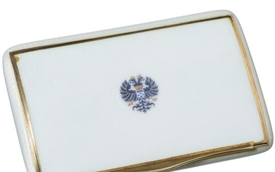 An Austrian guilloche-enamelled and silver-gilt cigarette case with double eagle, Vienna, dated 1915