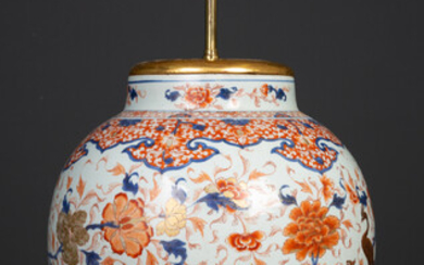 An antique porcelain large baluster jar converted to a table...