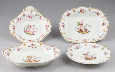An early 19th century Staffordshire porcelain part dessert service