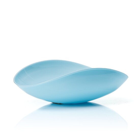 An opaque light blue bowl, Venini, Murano, Italy 1950s-60s.