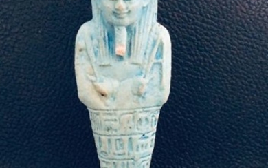 Ancient Egyptian Faience Shabti - 12.4×3.3×12.4 cm - (1)