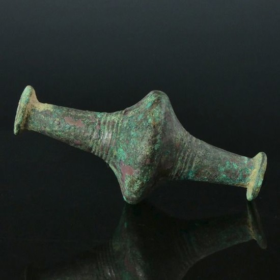 Ancient Greek Bronze very large decorated bead, rare
