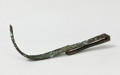 Ancient Roman Bronze Strigil - With Spanish Export License - 19×2×1.5 cm - (1)
