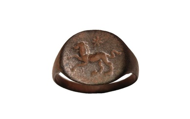 Ancient Roman Roman Legionary Finger Ring with Horse Decoration Roman Jewelry Collection Signet Ring Ring