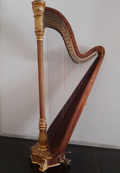 Antieke Lindeman Concert harp - Model 18, afmeting; 180x90x50.5cm - Antique Concert harp 19th century, 46 strings - United States of America