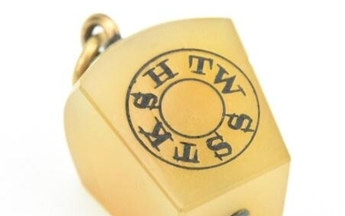 Antique 19th C Onyx Masonic HTWSSTKS Pendant