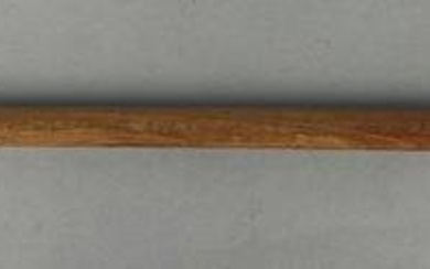 Antique Buffalo Nickel Wood Walking Cane with Stag Handle