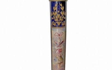 Antique French Sevres porcelain, bronze & onyx pedestal