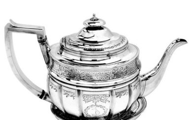Antique George III Georgian Silver Teapot on Stand 1804 Tea Pot