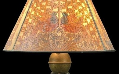 Antique Handel Acid Etched Shade, Table Lamp