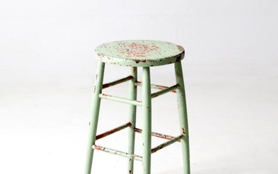 Antique Painted Wood Stool