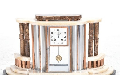 Art Deco Period Agate Mantle Clock.