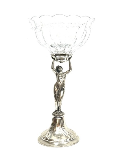 Art nouveau period WMF Baccarat Glass figural centerpiece/ tazza