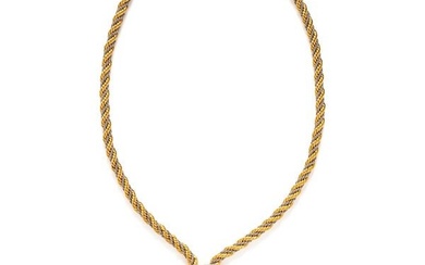 BICOLOR GOLD ROPE TWIST NECKLACE