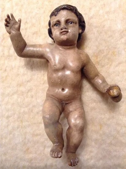 Beautiful image of the baby Jesus of charity - Wood - Early 19th century
