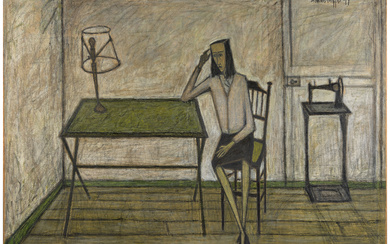 Bernard BUFFET 1928 - 1999 La chambre - 1947 Huile sur toile