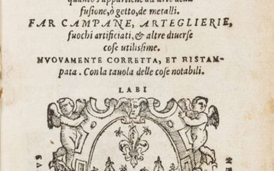 Biringuccio (Vannoccio) Pirotechnia...nella quale si tratta non solo della diversità delle minere, ma ancho di quanto si ricerca alla pretica di esse, Venice, Girolamo Giglio & Company, 1559.