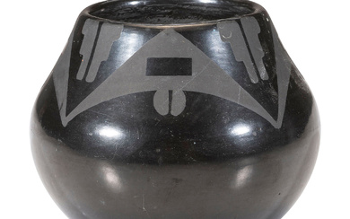 Blackware Pottery Jar, with Gunmetal Finish,1956-1965,Maria Martinez and Popovi Da