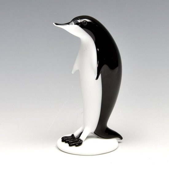 Black/white glass "Penguin", design Fulvio Bianconi (1915-1996), executed...