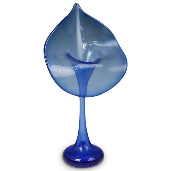 Blue Glass Tulip Vase
