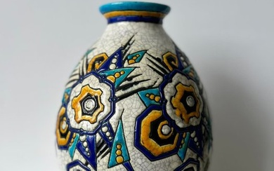 Boch Frères, Keramis, Keramis Boch, Villeroy & Boch - Charles Catteau - Vase - D1174 (shape: F975) - Ceramic, Creamware