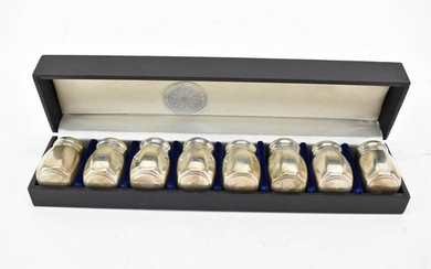 Boxed Set of Eight Sterling Silver Salt Shakers