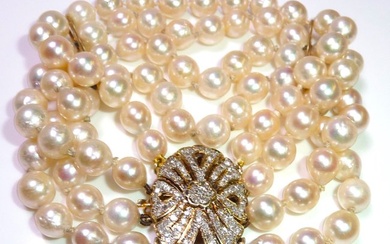 Bracelet - 14 kt. Yellow gold Diamond (Natural) - Pearl