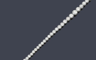 Bracelet with rivière of brilliants of approx. 5.48 ct