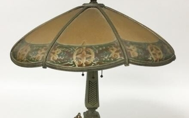 Bradley & Hubbard Lamp with Reverse Painted Shade