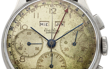 Breitling Stainless Datora Triple Date Chronograph ref: 785 c.1946...