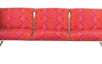Bruce Hannah & Andrew Morrison by Knoll Aluminum Frame With Upholstery, Sling Sofa C. 1970S, H