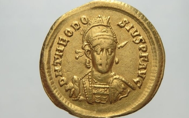 Byzantine Empire. Theodosius II (AD 402-450). AV Solidus,Constantinople, AD 402-403