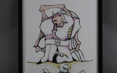 CAMACHO, JORGE. - Sheet from “El círculo de Piedra” (1971), original lithograph on wove paper.