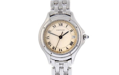 CARTIER - a Cougar bracelet watch. Stainless steel