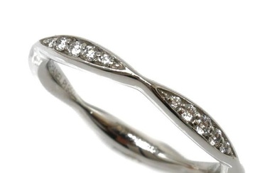 CHANEL Pt950 Platinum Camellia Half Eternity Diamond Ring J10835 48 3.0g Ladies
